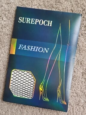 NWT LARGE /  XL Black Fashion Fishnet Thigh High Tights